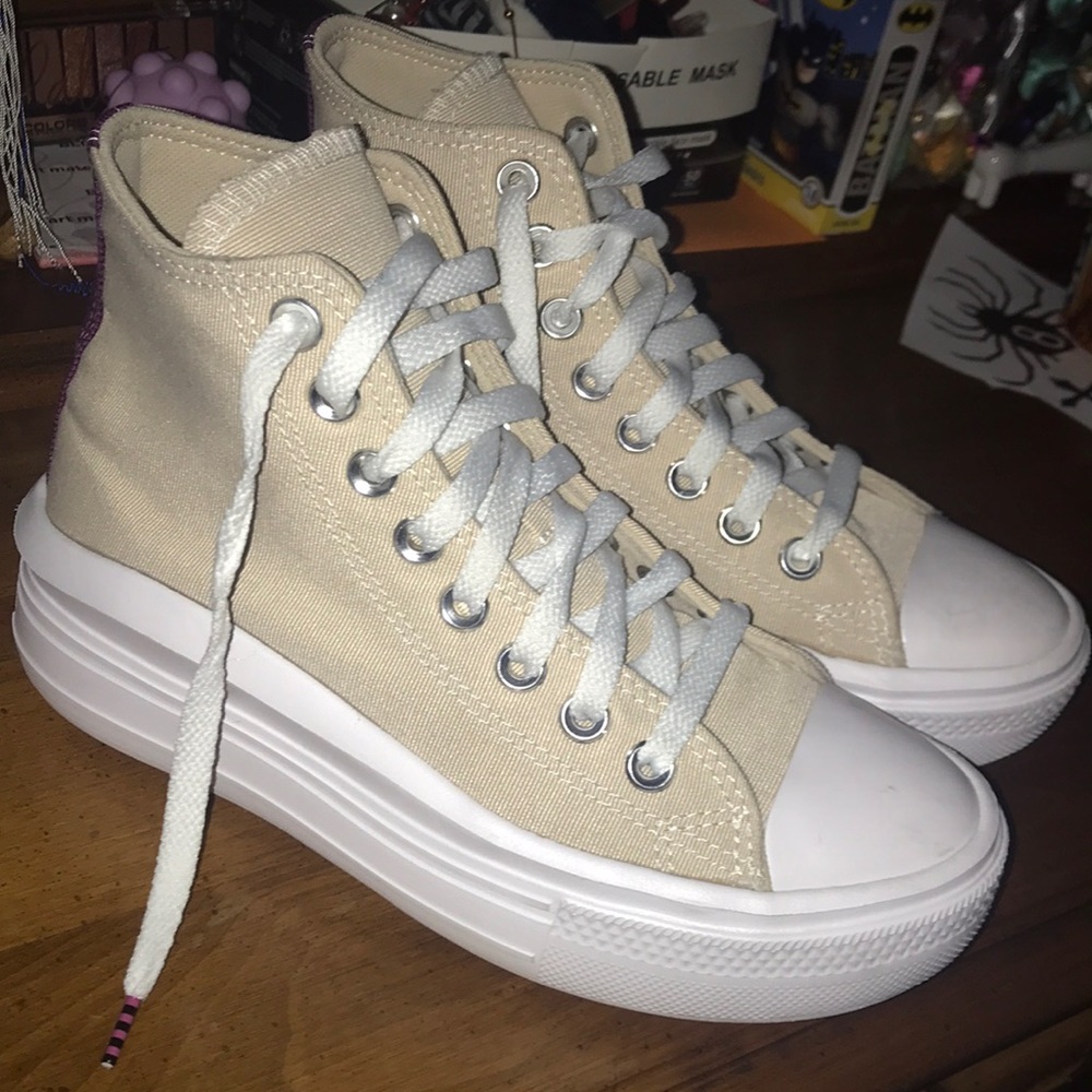 New Chuck Taylor All Star Move Platform Seasonal Color Beige